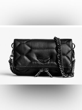 Zadig & Voltaire Rock Nano quilted leather pouch bag with Chain Strap